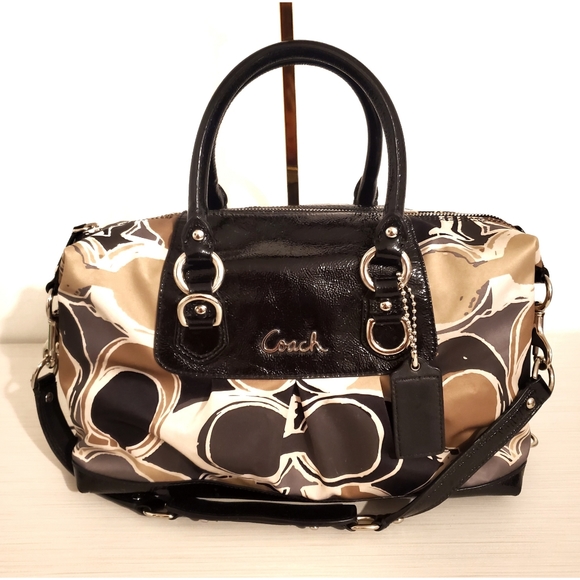 Coach F17650 Multicolor Sateen Ashley Scarf Print Satchel...